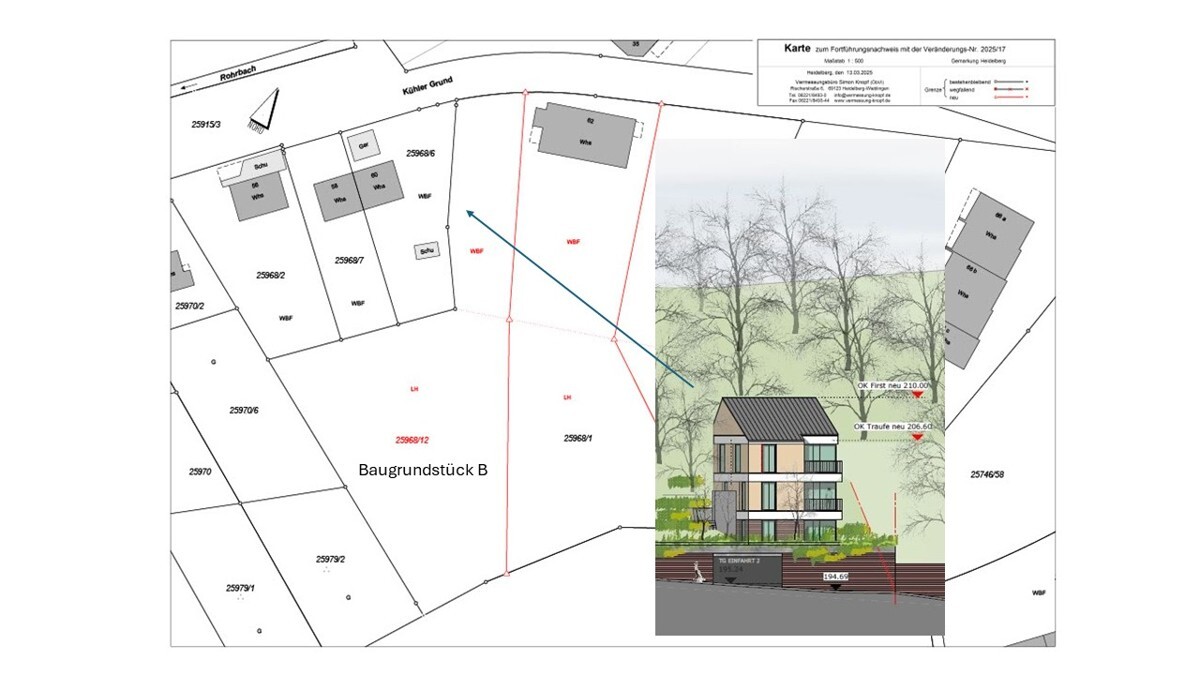 Grundstücksaufteilung Neu