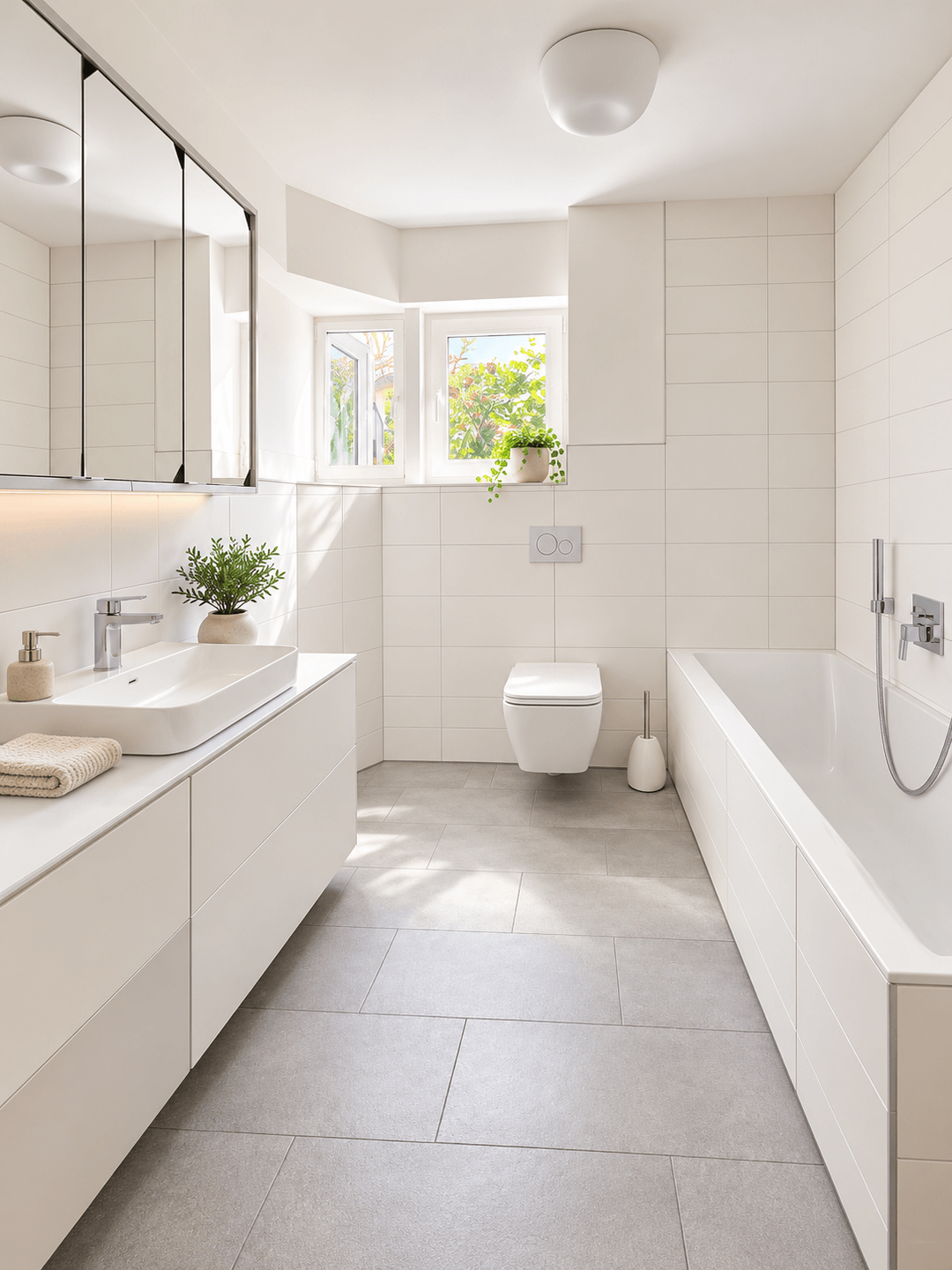 Badezimmer mit Badewanne im 1. Obergeschoss